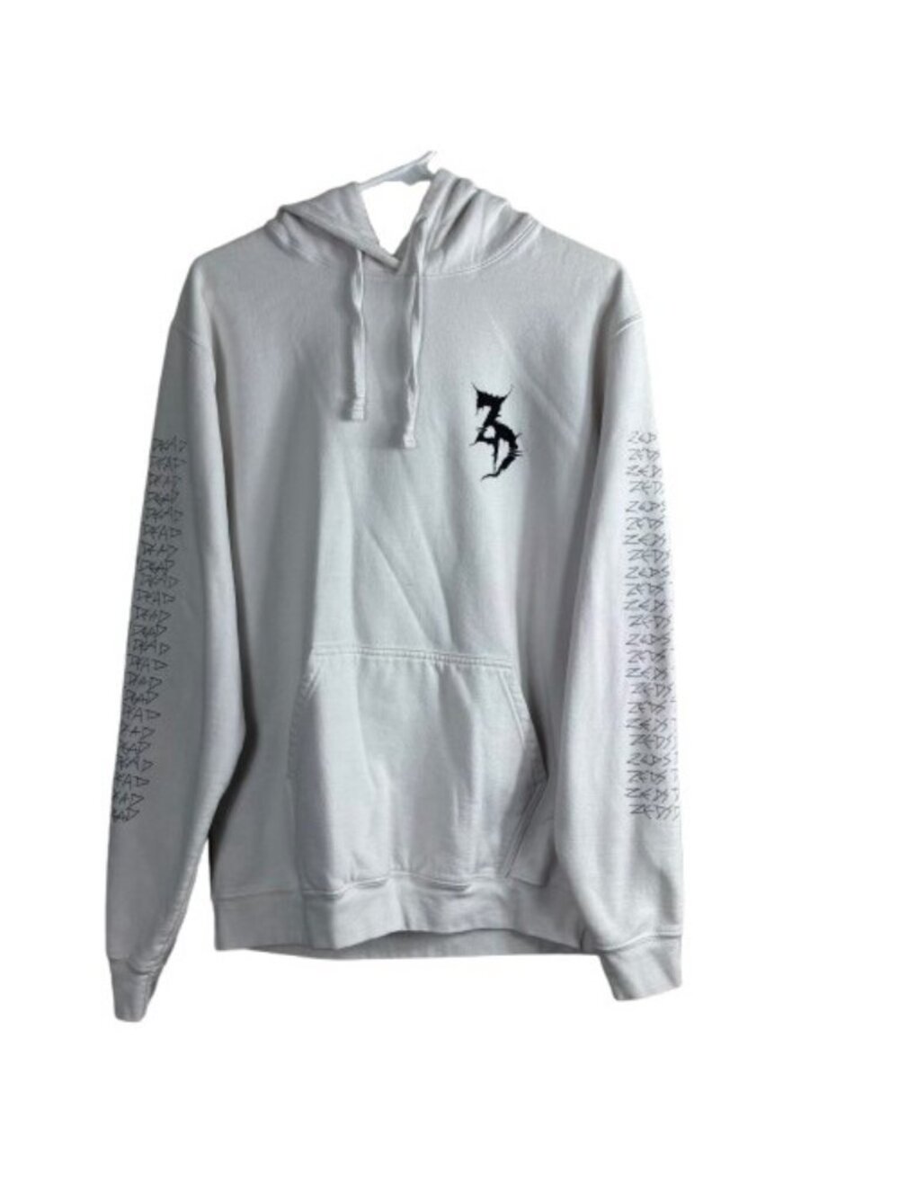 VTG Zeds Dead Hoodie White Pink Bleed Medium Deadbeats Basscore Rave Flawed